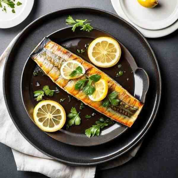 Запеченная скумбрия с лимоном